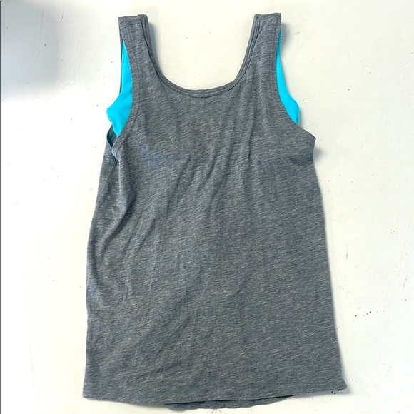 IVivva Double Dutch strappy Tank Top 6 Gray Teal Flow to The Top - Picture 1 of 5